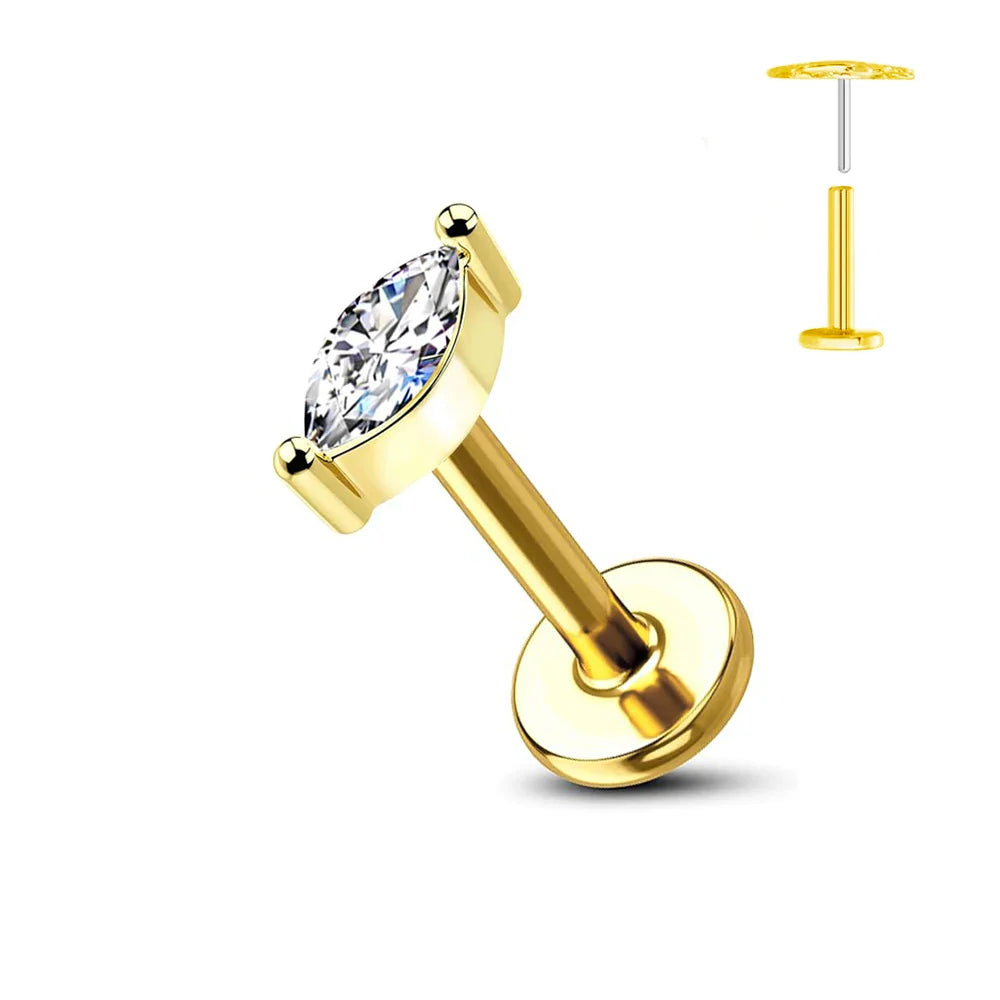 Titanium Flower Stud Piercing Earring for Sensitive Skin