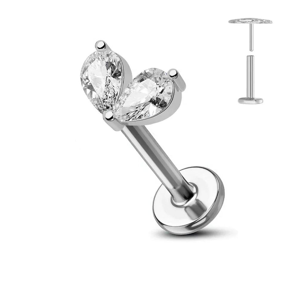 Titanium Flower Stud Piercing Earring for Sensitive Skin