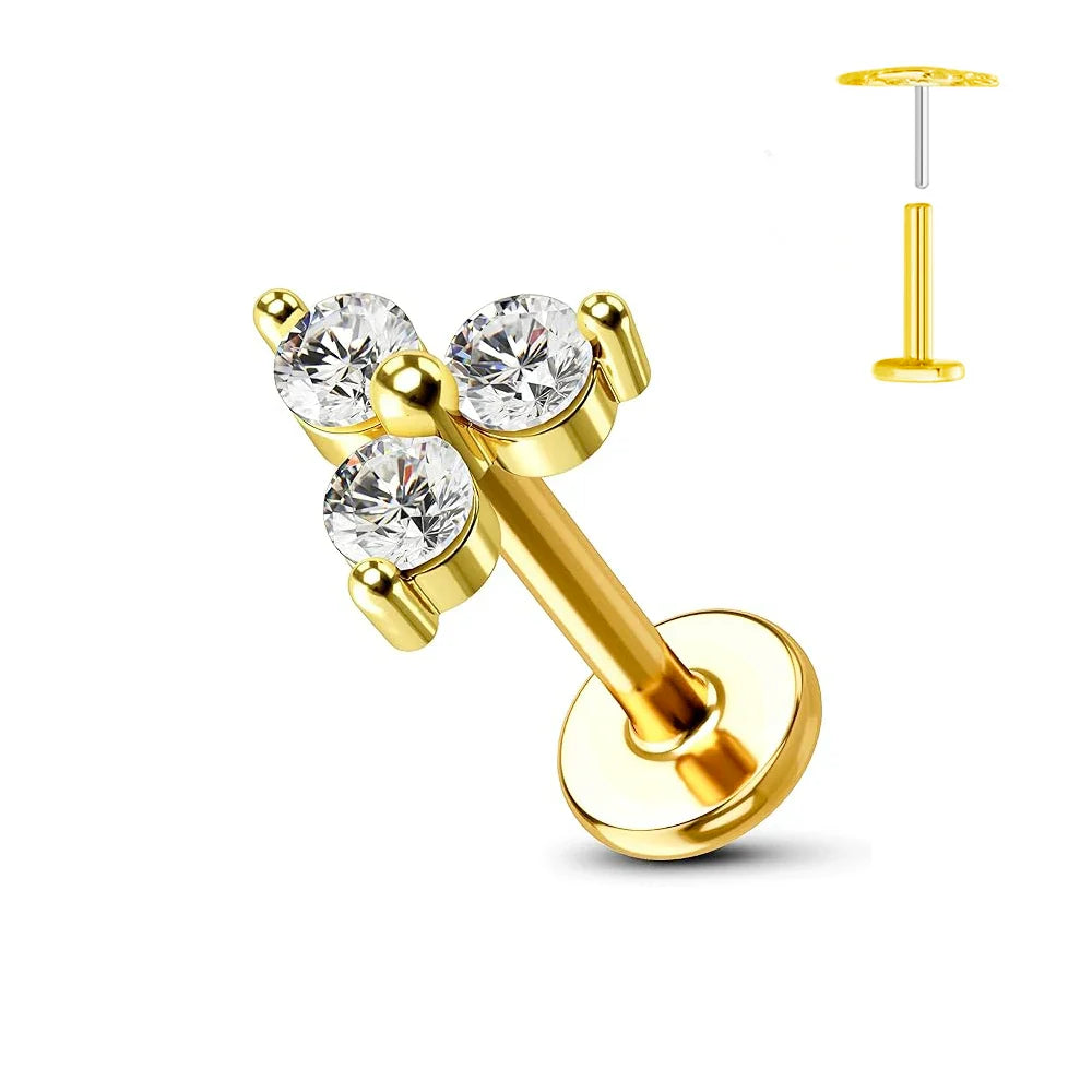 Titanium Flower Stud Piercing Earring for Sensitive Skin