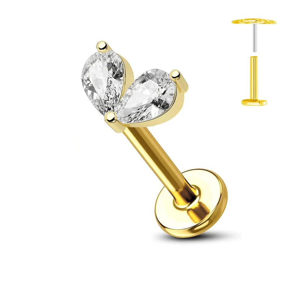 Titanium Flower Stud Piercing Earring for Sensitive Skin