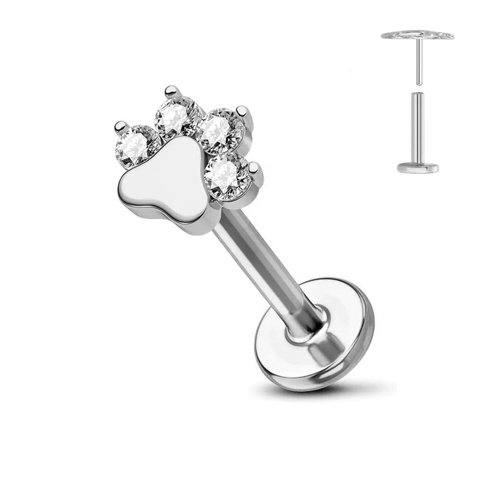 Titanium Flower Stud Piercing Earring for Sensitive Skin