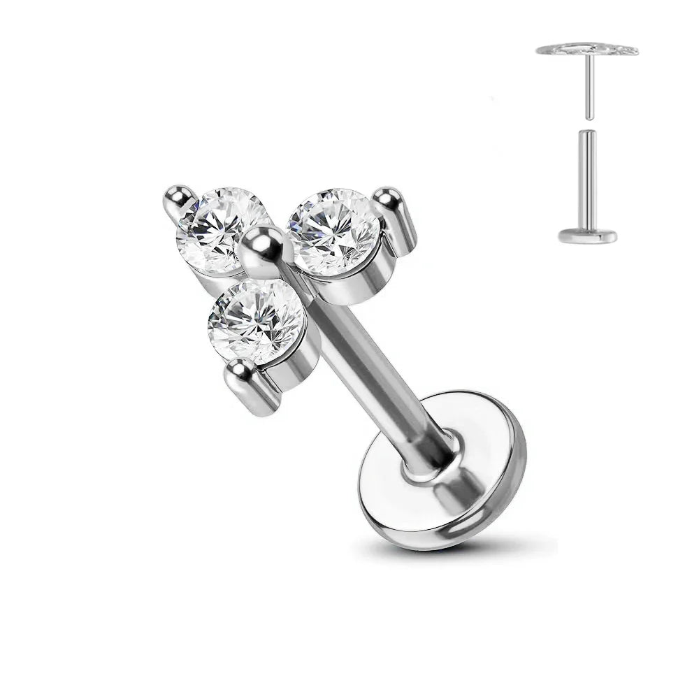 Titanium Flower Stud Piercing Earring for Sensitive Skin