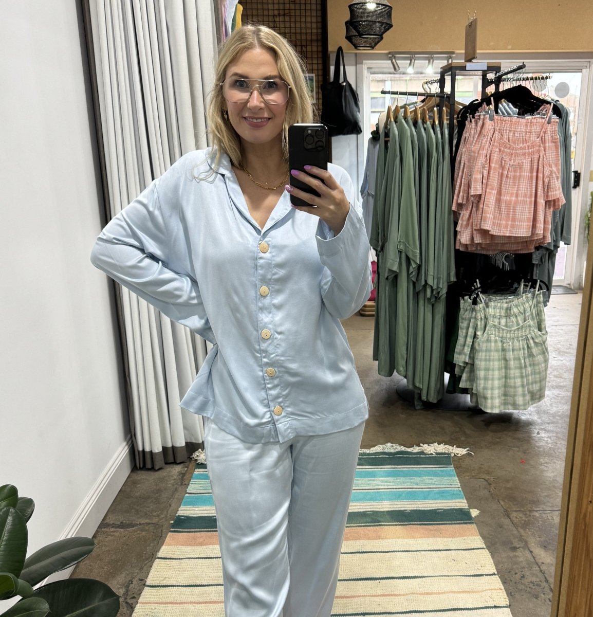 Bamboo Pyjama - Classic Set in Baby Blue