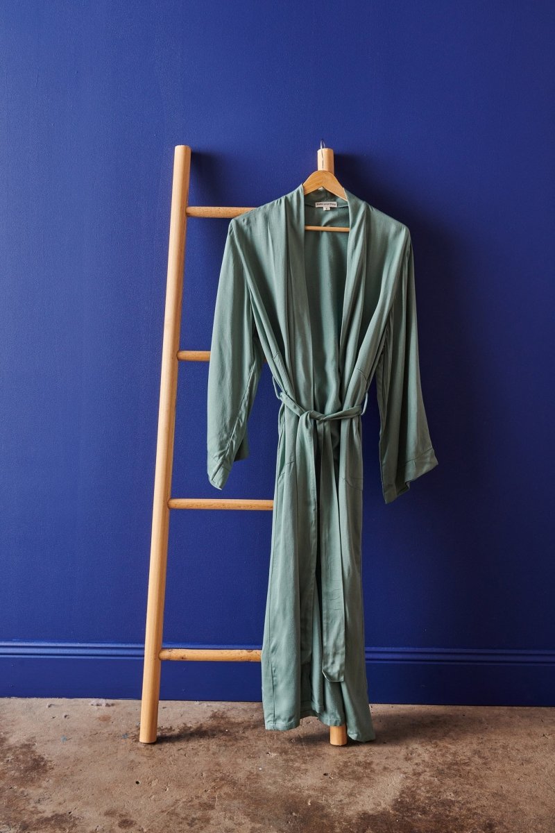 Bamboo Robe in Sage Green - Long Length