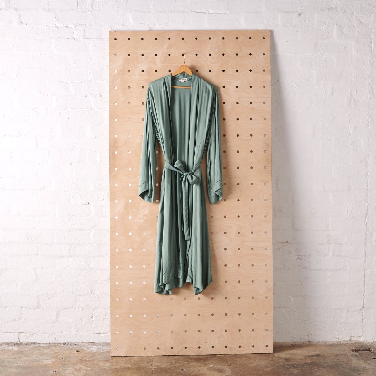 Bamboo Robe in Sage Green - Long Length