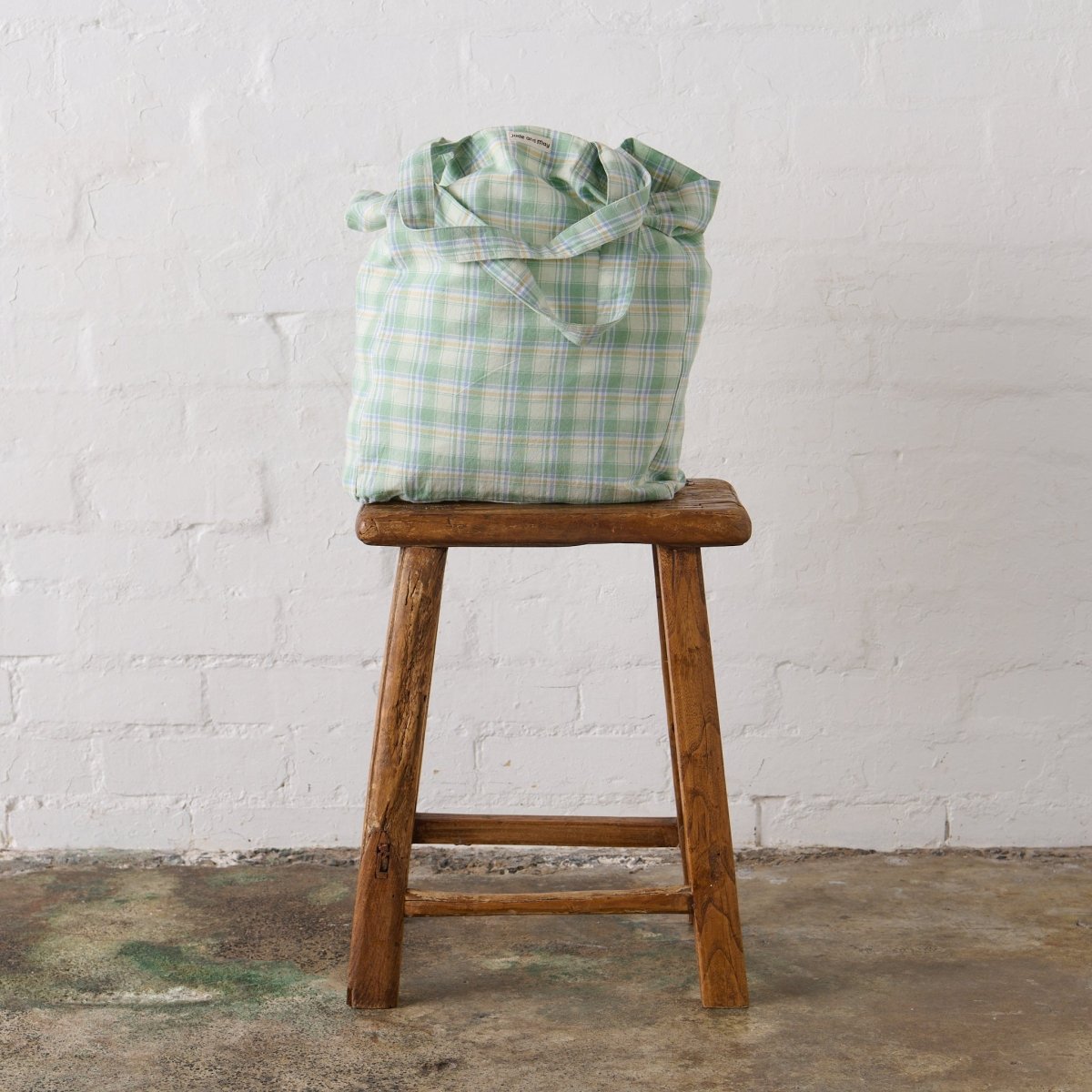 Tote Bag in Honeydew Melon Check