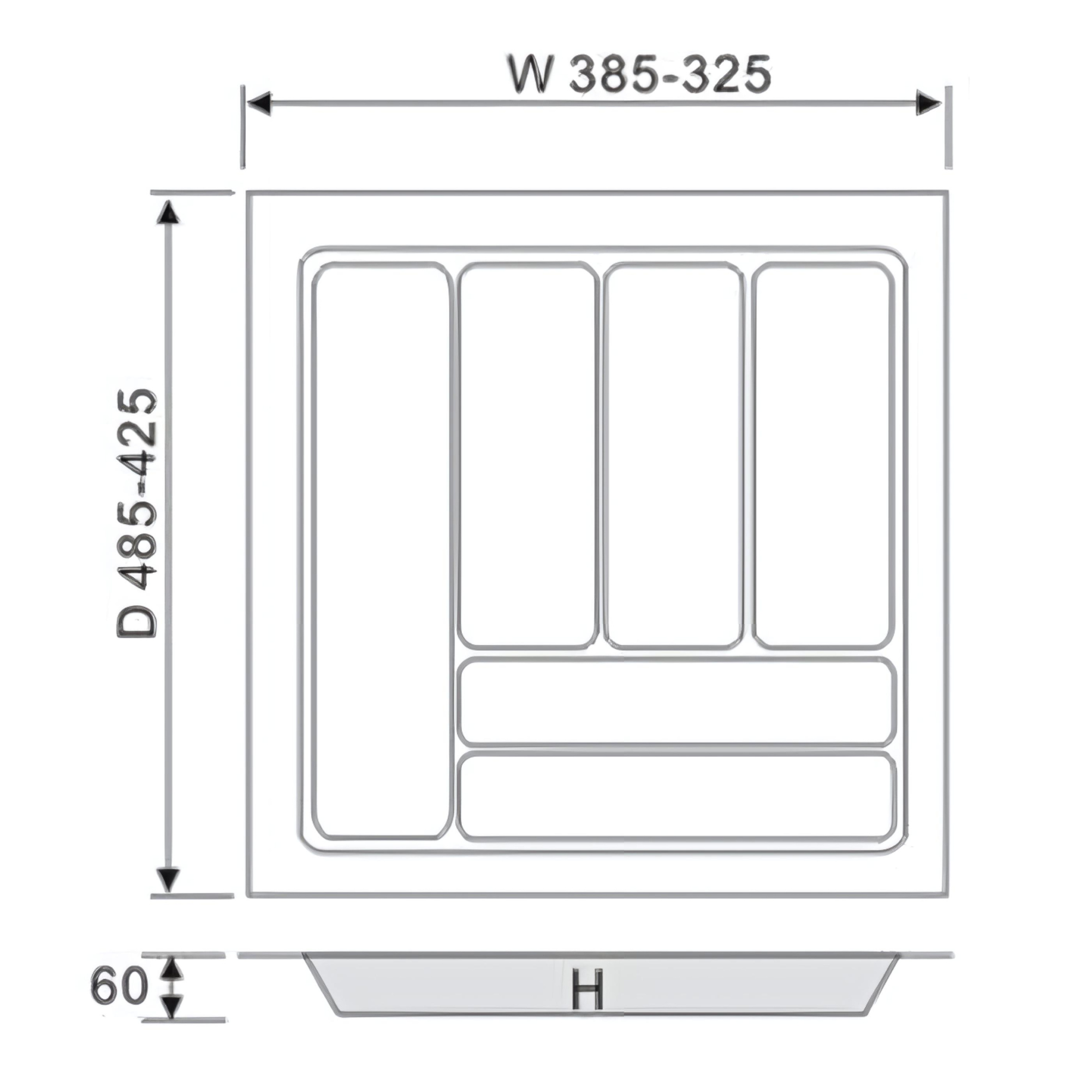 White Cutlery Tray 430x480mm